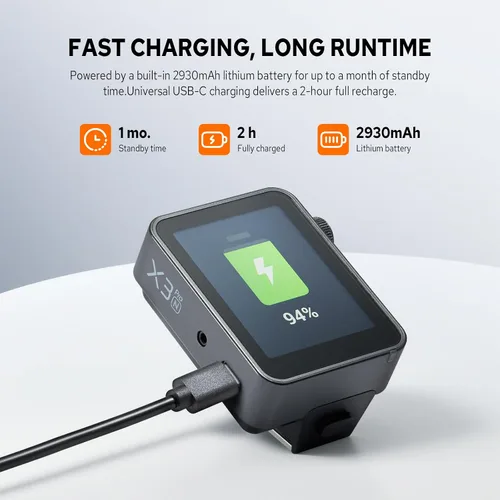 Miniatura 9 de Godox Disparador de flash X3 Pro N X3Pro-N para Nikon, pantalla táctil de 2.4 pulgadas, 1/8000s HSS TTL TCM, carga USB-C, duración de la batería