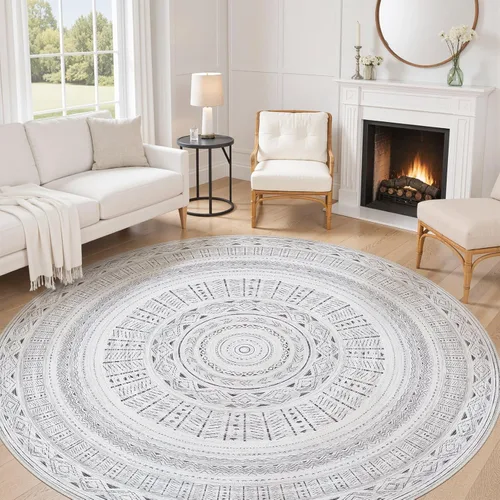 Miniatura 18 de Alfombra grande para sala de estar de 5 x 7: Alfombras marroquíes bohemias, suaves, lavables a máquina, para dormitorio, debajo de la mesa