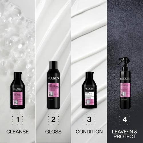 Miniatura 7 de Redken Juego de champú, acondicionador y spray de protección contra el calor para cabello teñido – desenreda y extiende el brillo intenso