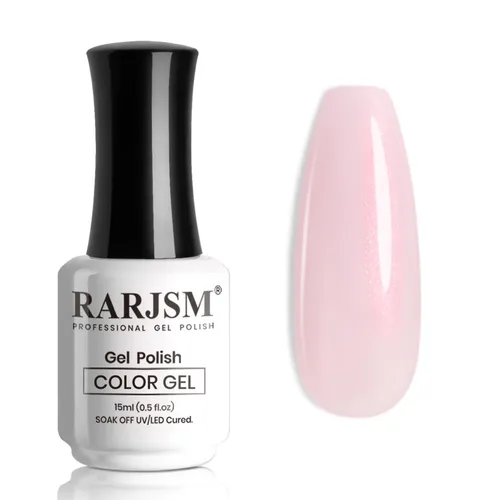Miniatura 32 de RARJSM Esmalte de Uñas en Gel Rosa con Purpurina Nude, Rosa Brillante con Pigmento Dorado Brillante, Esmalte de Uñas en Gel Gelatinoso Transparente