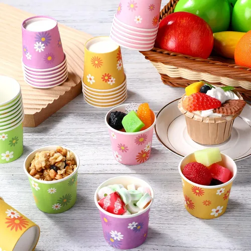 Miniatura 6 de Nuenen Paquete de 500 tazas de papel desechables de 3 onzas para enjuague bucal pequeñas, mini tazas de café expreso para bebidas calientes o frías
