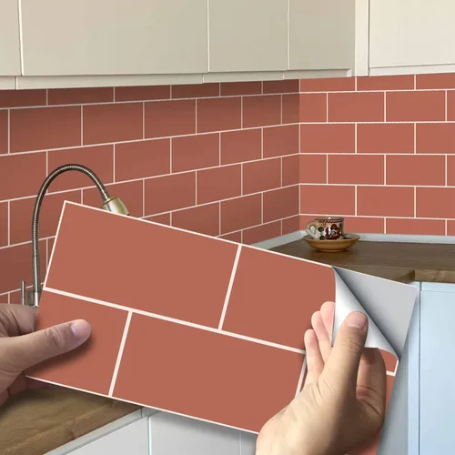 Miniatura 12 de Adhesivo de vinilo para pared de transferencia de ladrillos para decoración del hogar, despegar y pegar, calcomanías autoadhesivas para salpicaduras