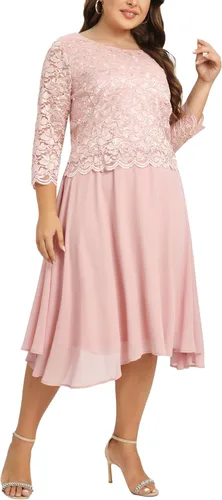 Miniatura 5 de Vestido de encaje de lentejuelas para mujer, talla grande, tallas grandes, para regalos para madres, ocasiones especiales, vestidos de fiesta de boda