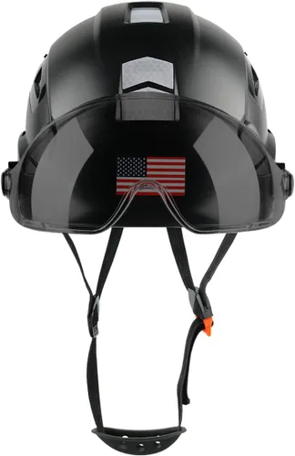Miniatura 6 de GREEN DEVIL Casco de Seguridad Casco Duro con Visera Correa de Barbilla Ajustable Ligero Ventilado ABS Casco de Trabajo para Hombres y Mujeres Negro