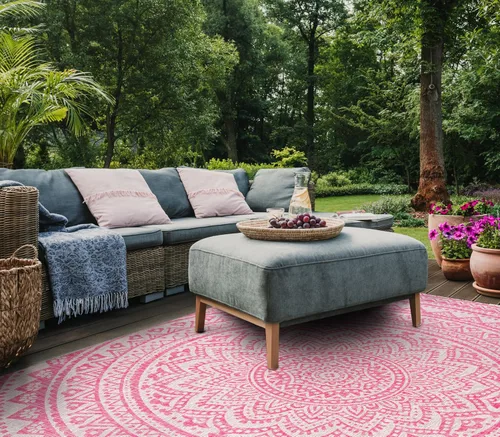 Miniatura 84 de SAFAVIEH Alfombra lavable para exteriores, colección Courtyard - Pasillo de 2.3 x 8 pies, color beige claro y marrón claro, no desprende pelusa