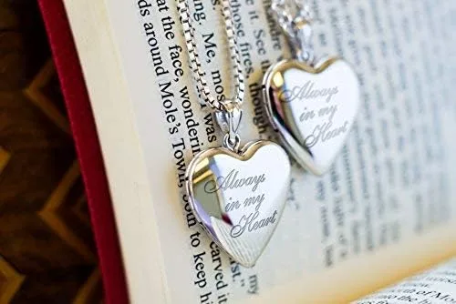Miniatura 3 de PicturesOnGold Personalized Always in My Heart Silver Or Gold Heart Locket Pendant Necklace