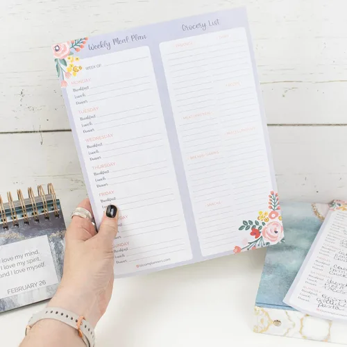 Miniatura 6 de bloom daily planners - Bloc de notas semanal para planificar las comidas con imanes para el refrigerador, incluye una «Lista de compras