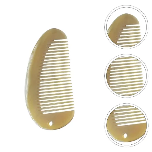 Miniatura 2 de Healifty Peine de cuerno de yak para cabello de dientes anchos, peine desenredante para cabello y barba, peine natural sin estática, para mujeres