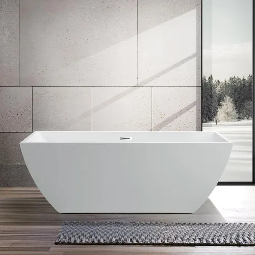 Miniatura 17 de Vanity Art Bañera independiente acrílica de 67 x 32 pulgadas Bañeras de mejoras para el hogar con diseño contemporáneo para remojar y bañarse