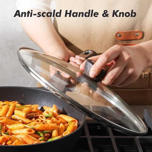 Miniatura 6 de SENSARTE Sartén Antiadherente con Tapa de 9.5 Pulgadas, Sartén para Tortillas sin Pegamento, Cocina Saludable, Sartén de Chef con Cubierta, Libre