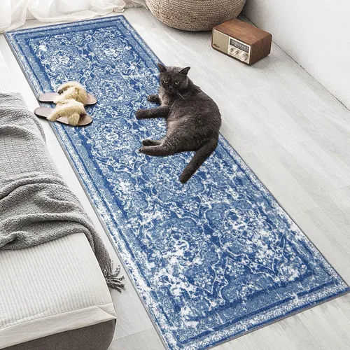 Miniatura 6 de Vaukki - Alfombra de pasillo, suave y peluda, alfombra antideslizante lavable, para lavandería, cocina, granja, baño, entrada y dormitorio