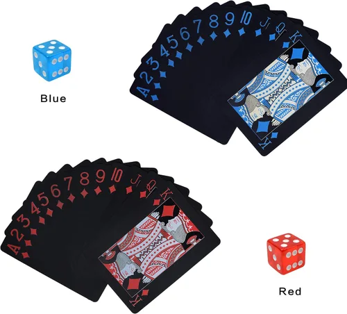 Miniatura 9 de Juegos de cartas de póquer, juegos de dados de mesa de póquer, de PVC, apilables, de grado AAA, precisión de casino, dados con bordes y esquinas