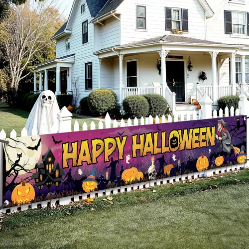 Miniatura 10 de KatchOn, Cartel del Día de los Muertos para el patio, extragrande, 120 x 20 pulgadas, pancarta mexicana de Halloween para decoraciones del Día