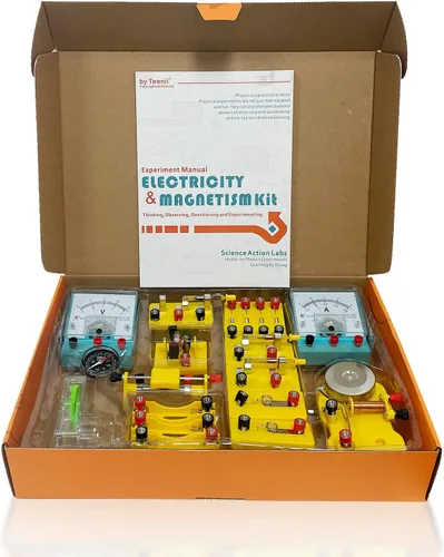 Miniatura 8 de Teenii Kit de electricidad y magnetismo para niños, experimentos científicos STEM con circuitos eléctricos, juguete educativo de física, juego