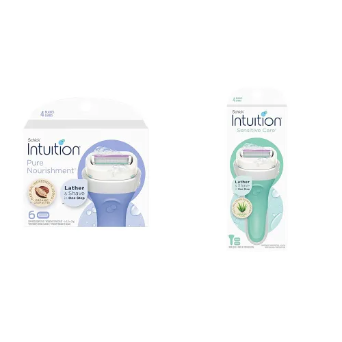 Miniatura 11 de Recambio Schick Intuition, Navajas de Nutrición Pura para Mujeres Repuesto de Hojas de Afeitar Intuition con Mantequilla de Cacao Orgánica, 6