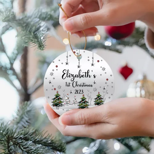 Miniatura 3 de Adorno impreso de la primera Navidad del bebé 2025, adorno de árbol de Navidad para bebé, adorno personalizado de primera Navidad para el nuevo