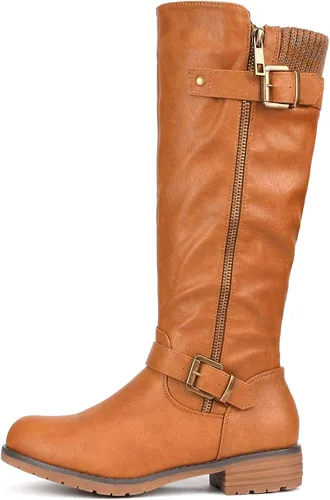 Miniatura 2 de DREAM PAIRS Botas de equitación hasta la rodilla con cremallera lateral para mujer