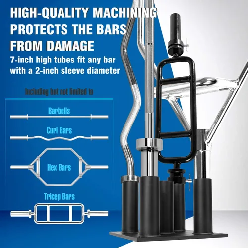 Miniatura 3 de Yes4All Estante de almacenamiento vertical, organizador de gimnasio en casa, estante para mancuernas y barras olímpicas de 2 pulgadas