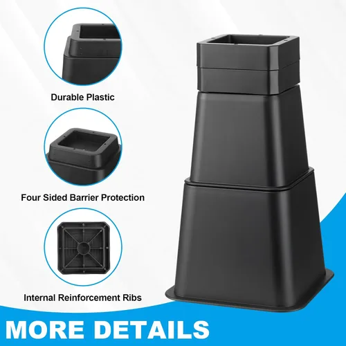 Miniatura 6 de Relaxweex 20 elevadores de cama resistentes de altura de 1 a 10 pulgadas, elevadores de muebles ajustables para silla, mesa, escritorio, patas