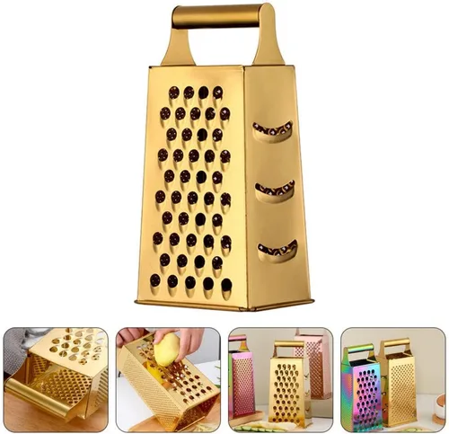 Miniatura 5 de Kichvoe Cocina Esencial Acero Inoxidable Rallador de Vegetales Cortador de Queso Trituradora de Alimentos Rallador de Acero
