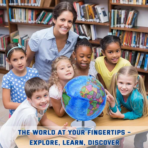 Miniatura 7 de Globo mundial para niños y adultos, mapa educativo giratorio de 12 pulgadas con soporte, globos interactivos autoensamblados para el aprendizaje