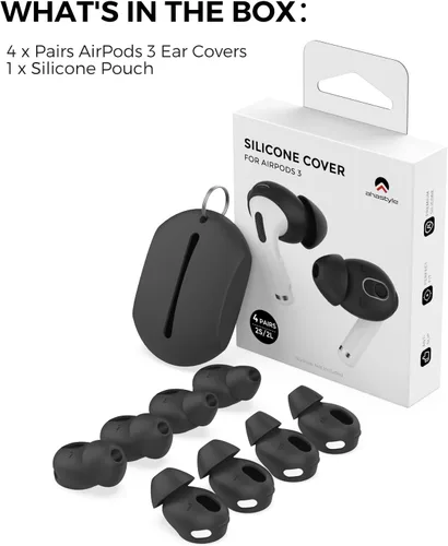 Miniatura 7 de AhaStyle 4 pares de fundas de silicona para AirPods 3 auriculares [no cabe en la funda de carga] compatible con Apple AirPods 3 2021