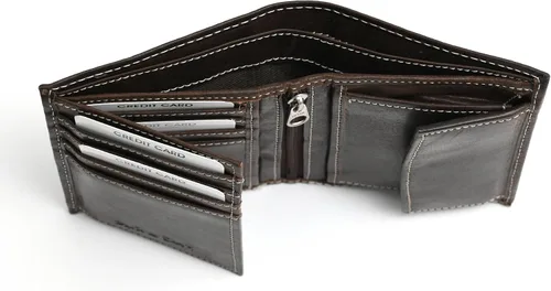 Miniatura 5 de Style N Craft Billetera delgada de cuero bi-folder, cartera de cuero de grano completo para hombres y mujeres, cartera con múltiples tarjeteros
