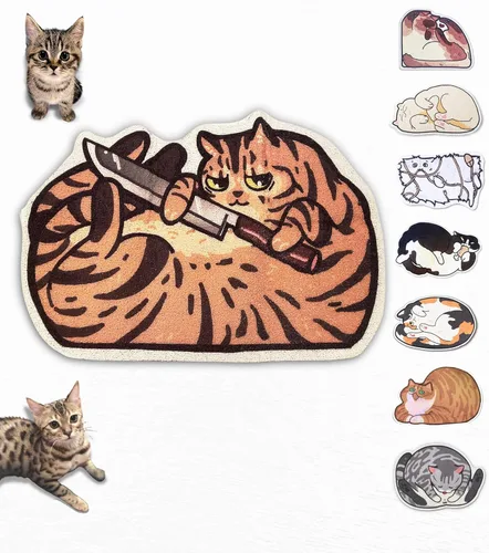 Lukamoo® Bonita alfombra de arena para gatos (30 x 20 pulgadas), grande/L, para arena de gatitos y bonita caja de arena para gatos, alfombrilla de