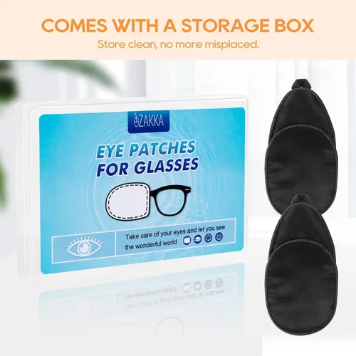Miniatura 8 de eZAKKA Parches para ojos para adultos y niños, parche para gafas, parche ocular médico suave para ojo vago, ambliopía, estrabismo y después