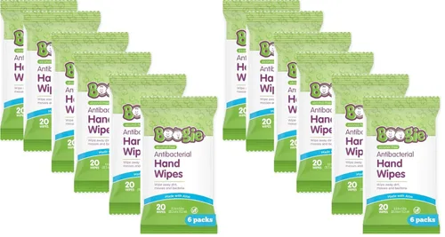 Miniatura 17 de Boogie Toallitas antibacterianas para manos, 30 unidades, hipoalergénicas y sin alcohol, envueltas individualmente, esencial para viaje y bolsa