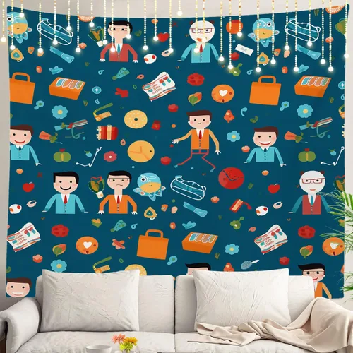 Miniatura 35 de Shrahala Tapiz de pared con paisaje de lago de otoño, bosque amarillo, para colgar en la pared, tapiz grande, decoración de fibra de poliéster