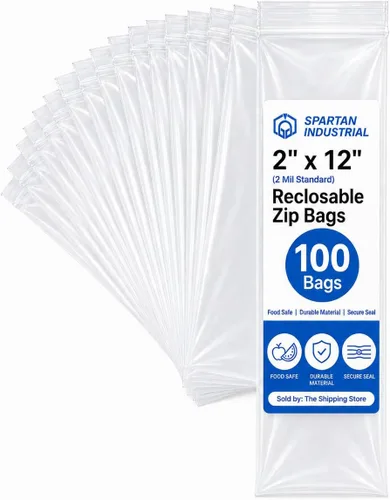 Miniatura 9 de Spartan Industrial - Bolsas con cremallera de 2 x 8 pulgadas de largo (100 unidades) - Bolsas de polietileno transparentes con cierre de 2 mil