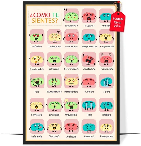 Miniatura 10 de LOLUIS Póster de salud mental, arte de terapia SEL, suministros educativos en español, decoración para escuela, aula y oficina