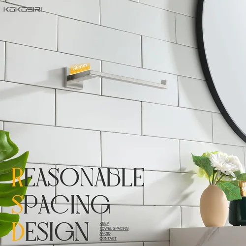 Miniatura 8 de KOKOSIRI Toallero de níquel cepillado, accesorios de baño, barras de toalla de mano para inodoro, gabinete de cocina, acero inoxidable, montado