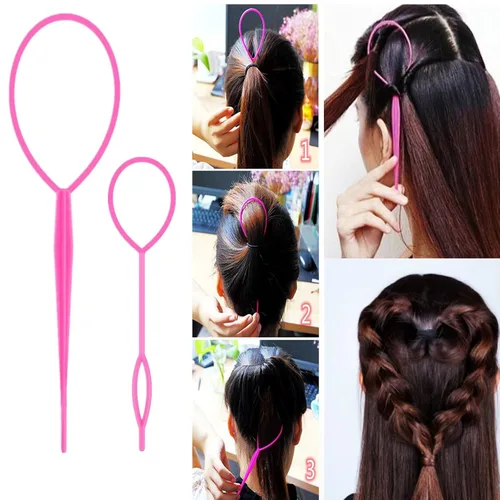 Miniatura 6 de Aigee Juego de 8 Peines para Peinado Incluye 4 Herramientas Topsy para Cola de Cabello de 2 Estilos de Peine Cola de Rata, 1 Cepillo de Cerdas