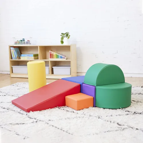 Miniatura 9 de ECR4Kids SoftZone Crawl and Climb Playtime Playset, bloques de construcción, surtido, 6 piezas