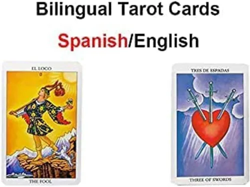 Miniatura 2 de VOVCIG Cartas de Tarot Bilingües con Libro Guía y Mantel Especial Inglés Español Bilingüe Tarot