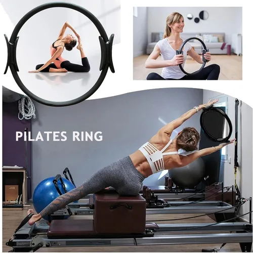 Miniatura 5 de Juego de Pilates – Equipo de Pilates para el hogar para mujer, kit con Círculo Mágico Anillo de Pilates y juego de pelotas, bandas de resistencia &