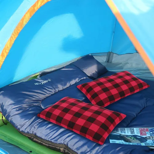 Miniatura 6 de REDCAMP - Almohada para acampar pequeña ligera y compresible, 1 piezas/2 piezas de almohada de viaje de franela con funda removible