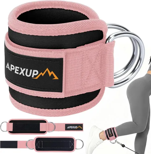 Miniatura 18 de APEXUP Correa de tobillo para máquina de cable, bandas de resistencia de tobillo, correas de tobillo de patada hacia atrás con cable para gimnasio