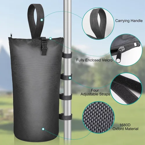Miniatura 3 de Aimosen Bolsas de arena de 210 libras, 4 paquetes de bolsas de arena grandes y resistentes con cremallera y correas para toldos de playa, camping