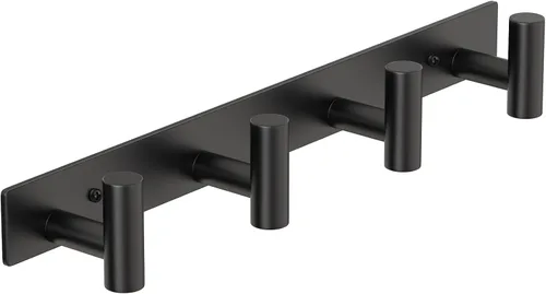 Miniatura 22 de PMMASTO Perchero montado en la pared, 3 ganchos de pared en forma de T para colgar, riel de ganchos para abrigos de acero inoxidable resistente