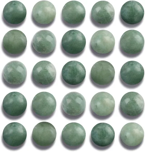 100 cuentas de jade birmano liso natural de 0.236 pulgadas (0.236 in), cuentas redondas sueltas de piedras preciosas para fabricación de joyas con