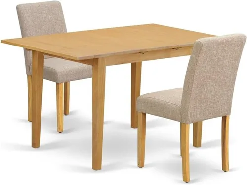 Miniatura 20 de East West Furniture NOAB5-BLK-06 - Juego de comedor de 5 piezas que incluye una mesa de comedor rectangular con hoja de mariposa y 4 sillas Parson