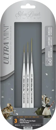 Miniatura 13 de Silver Brush Limited UMS-2412S Ultra Mini Explorer - Juego variado de pinceles para acuarela, gouache, tintas, tintas, acrílicos y pinturas de Set