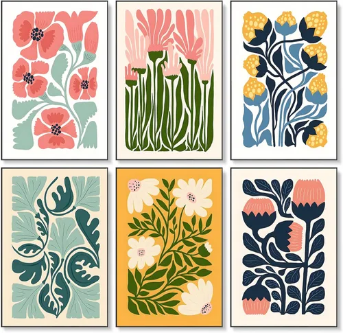 Miniatura 16 de Okarina Paquete de 6 pinturas por números para adultos principiantes, kits de pintura por números para adultos en lienzo sin marco, kits de pintura