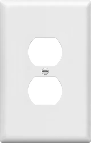 Miniatura 70 de ENERLITES Placa de pared de salida de receptáculo dúplex de tamaño mediano, placas de cubiertas de toma de corriente, tamaño medio de 1 banda, 4.88