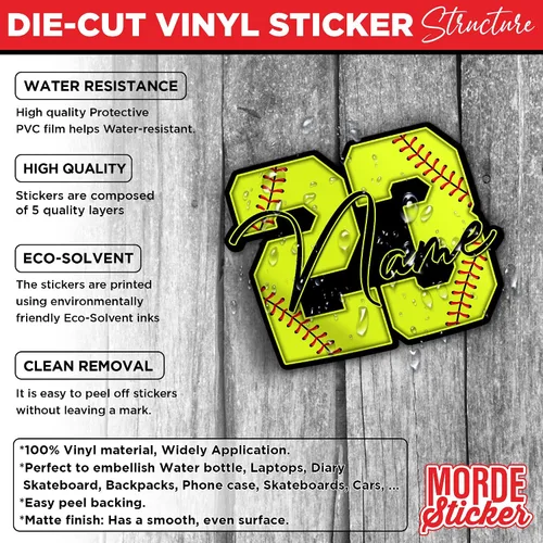 Miniatura 5 de Calcomanía de sóftbol con nombre personalizado, número de nombre personalizado, casco de sóftbol, casco de béisbol y sóftbol, calcomanía de vinilo