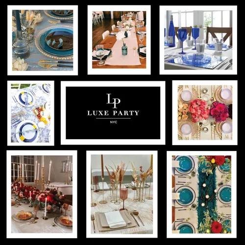 Miniatura 3 de Luxe Party Paquete de 56 servilletas con monograma, letra I inicial, desechables, aerolínea premium, sensación de lino, ajuste decorativo de mesa
