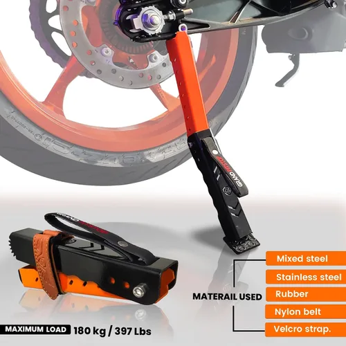 Miniatura 3 de GRAND PITSTOP Soporte de Mantenimiento para Motocicletas, Soporte de Elevación Portátil y Compacto, Gato de Moto, Altura Ajustable para Limpieza